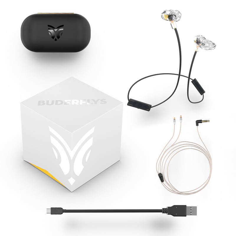 Curiosity G2 Wireless Earbuds with Buderflys Cable System